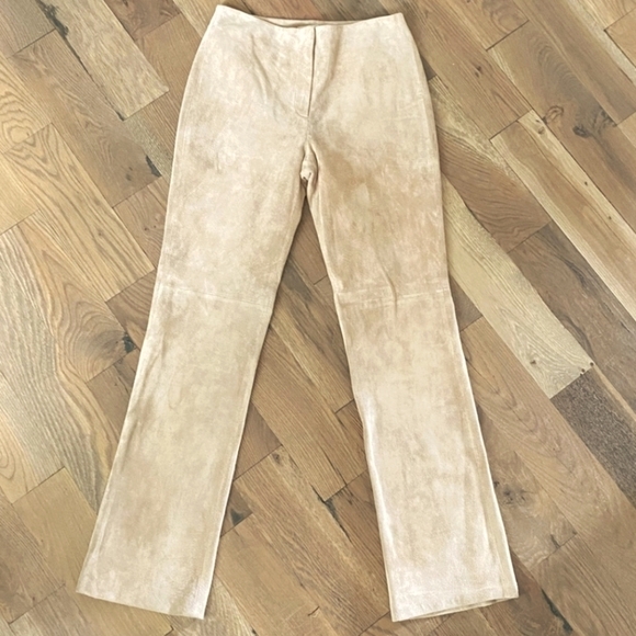 APOSTROPHE 100% Leather Lined   Pants size 6  Inseam 30' Tan Color - Picture 1 of 6